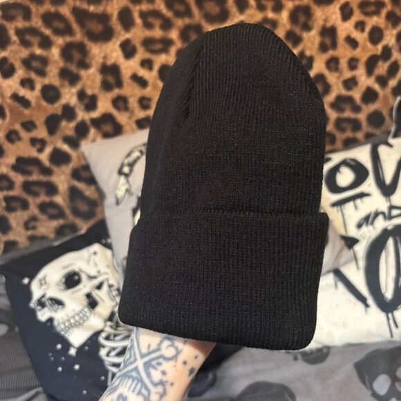 New emo anti every thing beanie hat I don’t care goth grunge hate hat unisex one - Picture 3 of 5